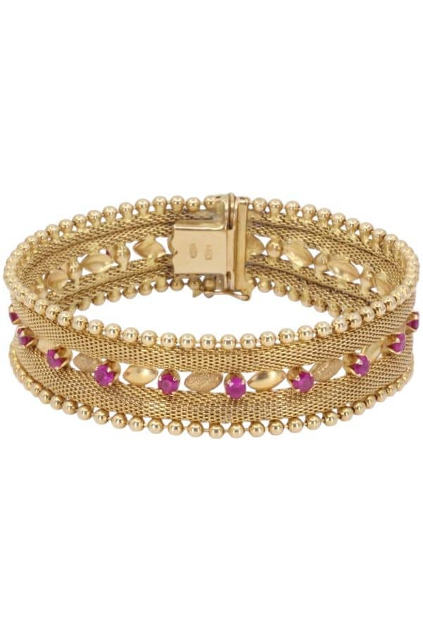 BRACELET ANCIEN RUBIS, photo 2 sur 3