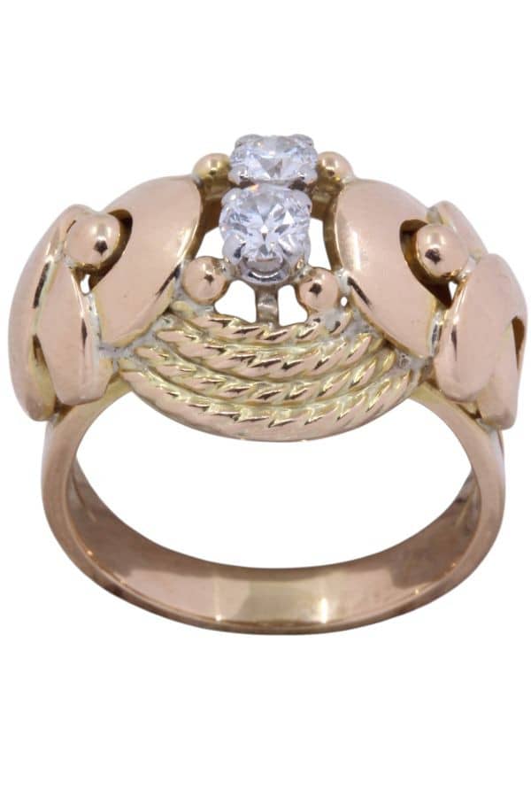 BAGUE ANNEES 50 DIAMANTS, photo 2 sur 3