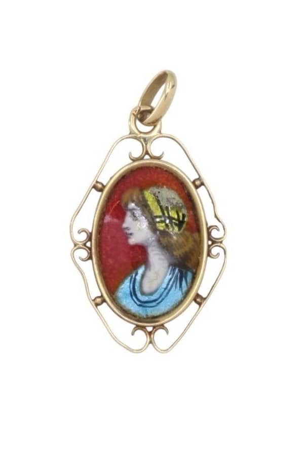 PENDENTIF ÉMAIL DE LIMOGES, photo 2 sur 3