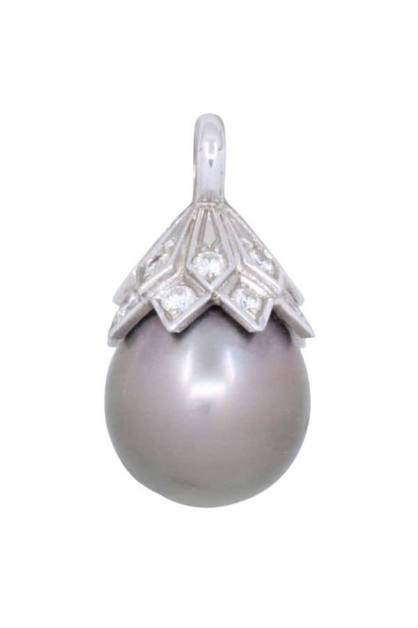 PENDENTIF PERLE DE TAHITI ET DIAMANTS, photo 1 sur 2