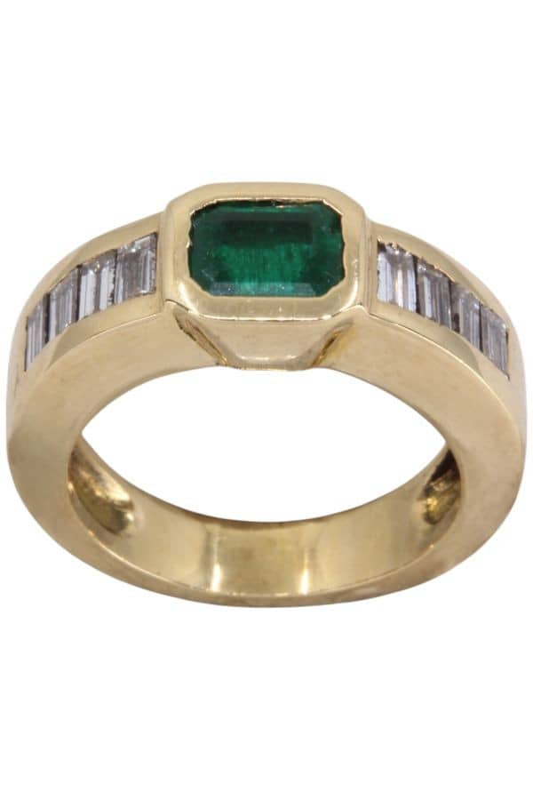BAGUE EMERAUDE ET DIAMANTS, photo 2 sur 3