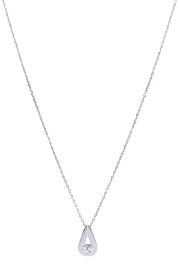 COLLIER GOUTTE DIAMANT SOLITAIRE, photo 2 sur 3
