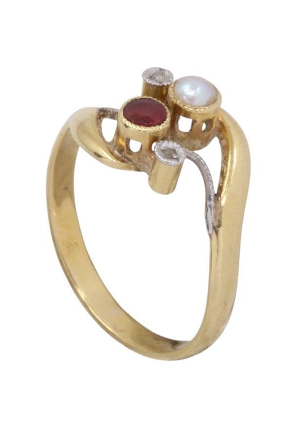Bague Toi et Moi Art Nouveau - photo 4