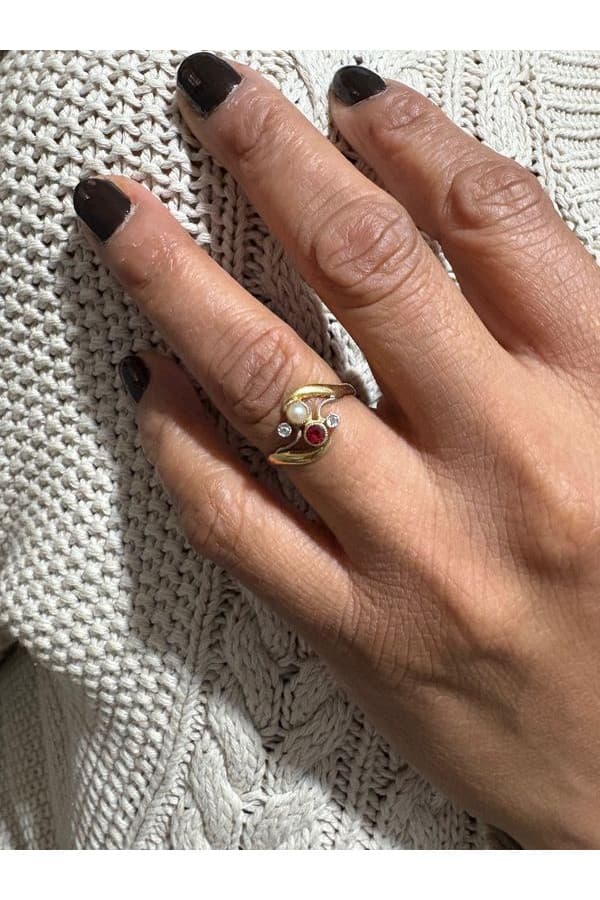 Bague Toi et Moi Art Nouveau - photo 2