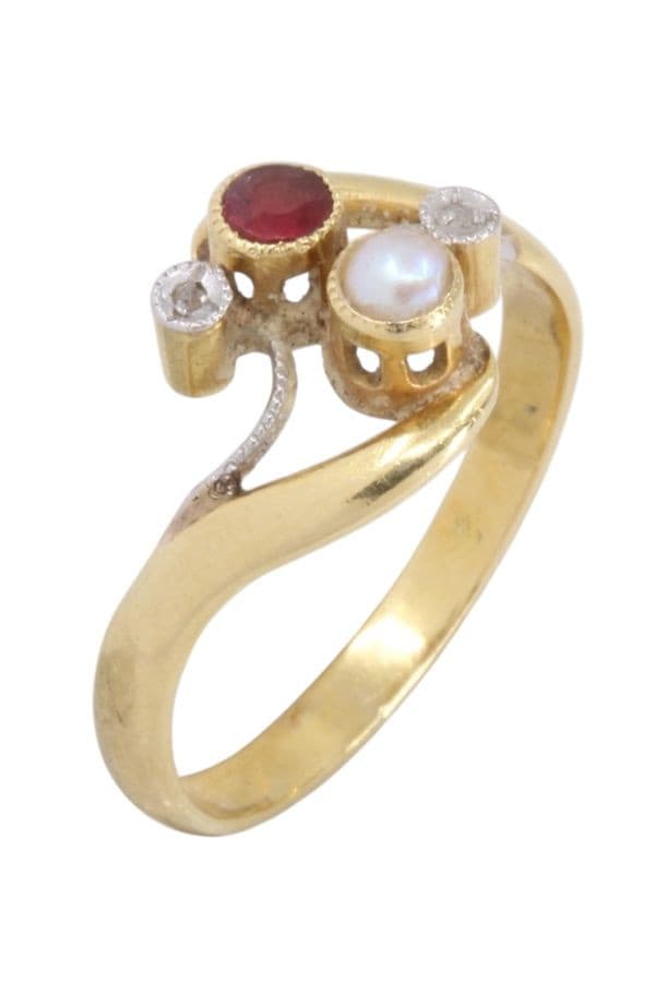 Bague Toi et Moi Art Nouveau - photo 5