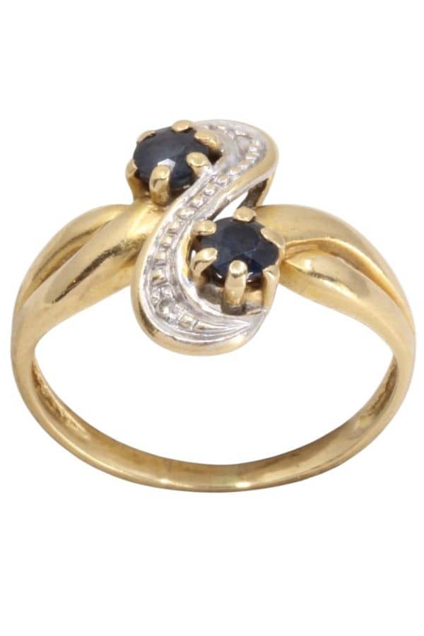 BAGUE TOI ET MOI SAPHIRS ET DIAMANTS, photo 2 sur 3