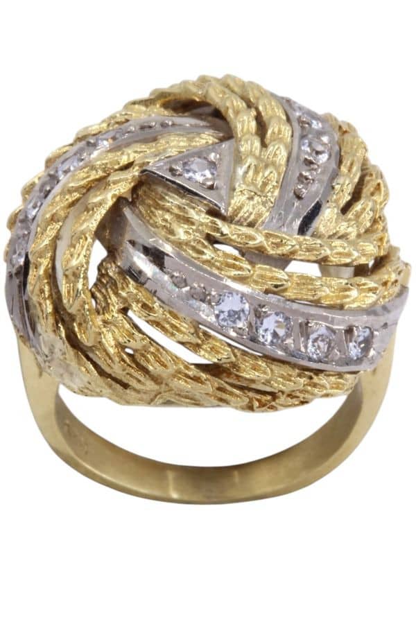 BAGUE 2 ORS DIAMANTS, photo 2 sur 3