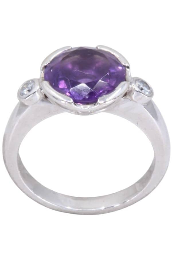 BAGUE AMÉTHYSTE ET DIAMANTS, photo 2 sur 3