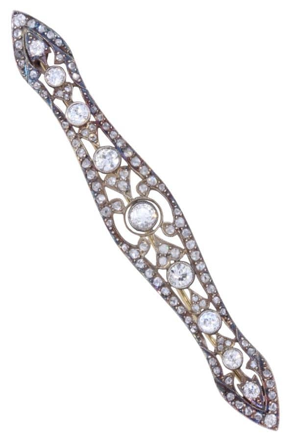 BROCHE ANCIENNE DIAMANTS, photo 2 sur 3
