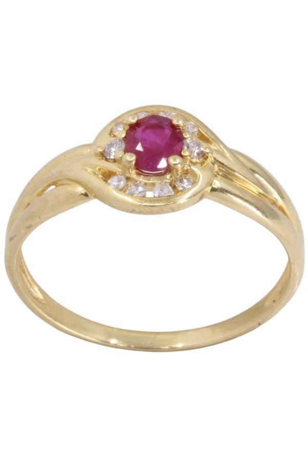 BAGUE MODERNE RUBIS ET DIAMANTS, photo 2 sur 3