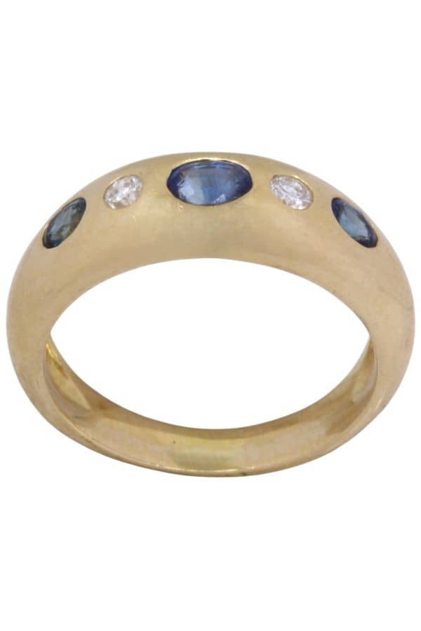 BAGUE JONC SAPHIRS ET DIAMANTS, photo 2 sur 3