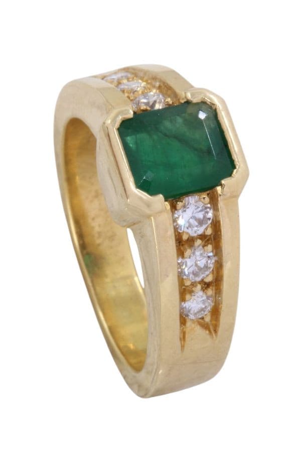 Bague Moderne Émeraude et Diamants - photo 4