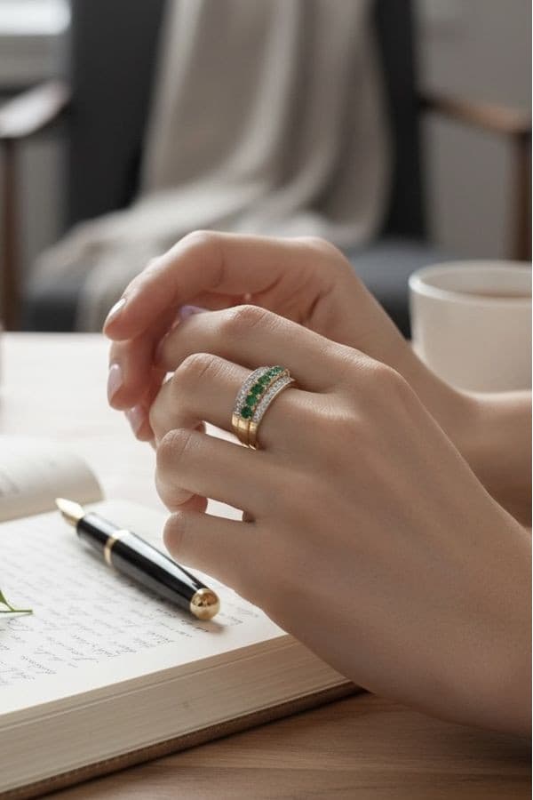 Bague Diamants, Rubis et Émeraudes - photo 3