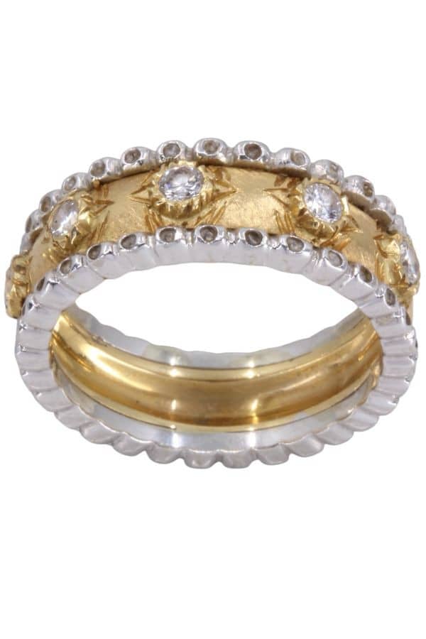 BAGUE 2 ORS DIAMANTS, photo 2 sur 3