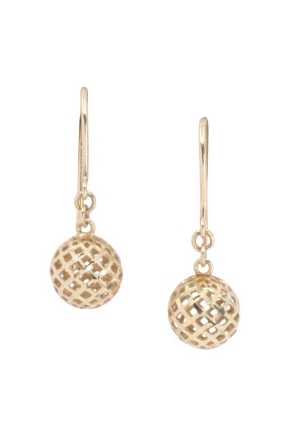 BOUCLES D'OREILLES PENDANTES SPHERE, photo 2 sur 3