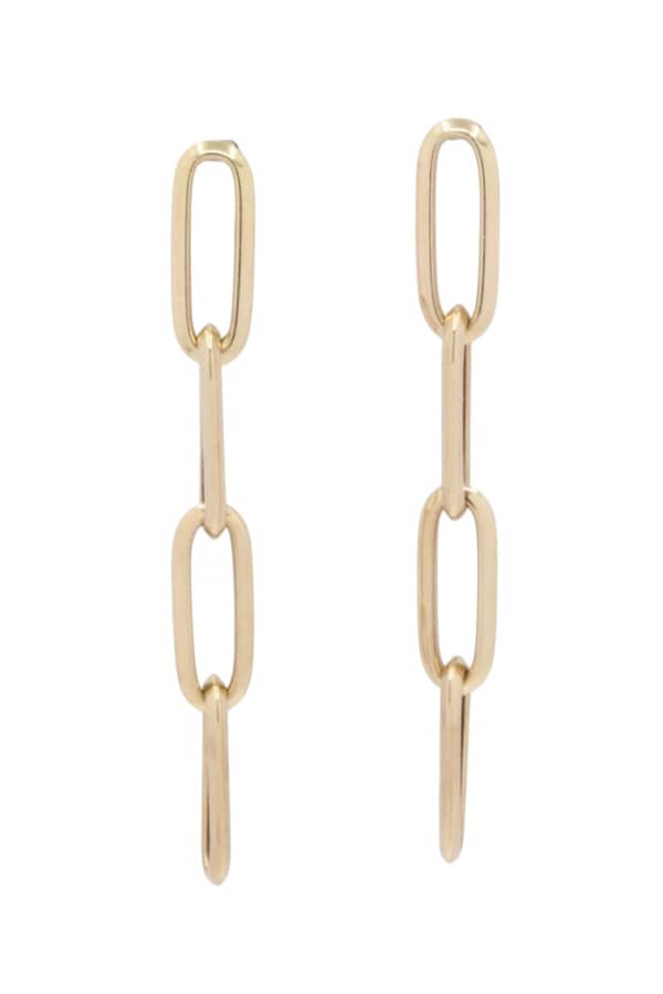 BOUCLE D'OREILLES CHAINETTES PENDANTES, photo 2 sur 3