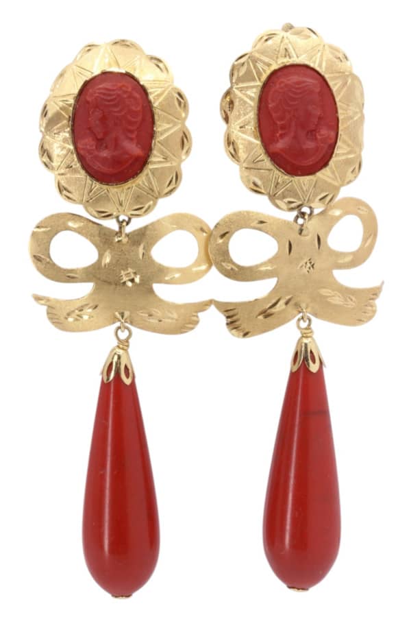 BOUCLES D'OREILLES PENDANTES CORAIL, photo 2 sur 3
