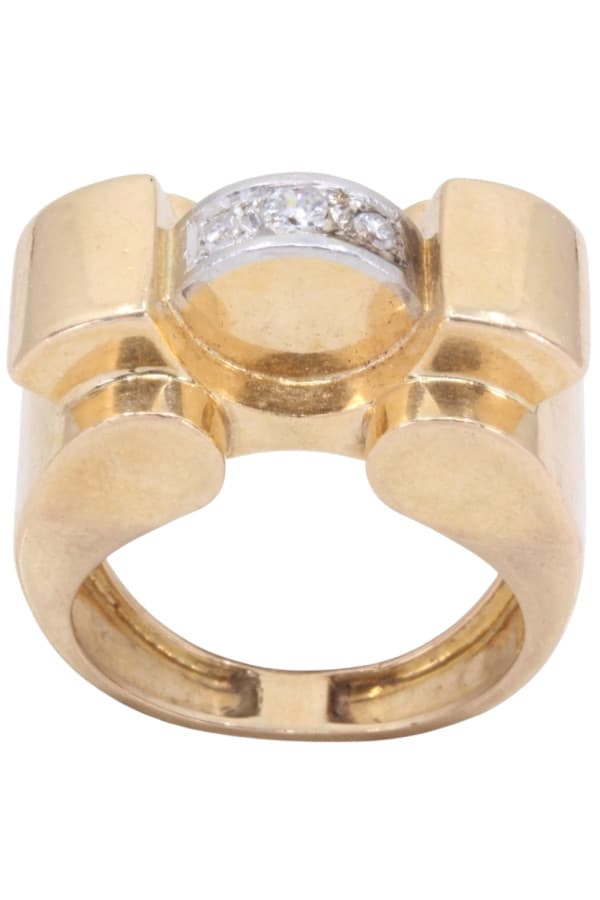 Bague Tank Saphirs Blancs