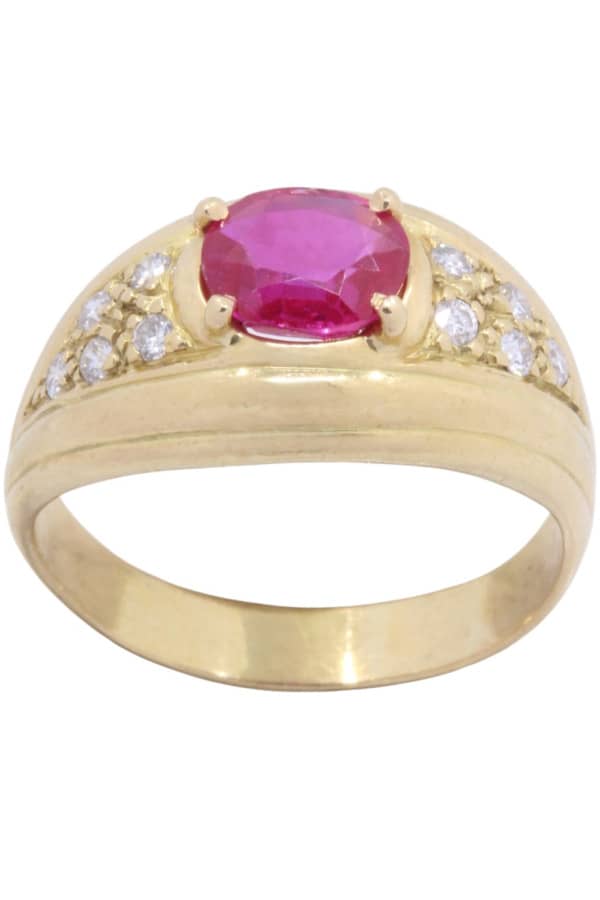 BAGUE RUBIS DIAMANTS, photo 2 sur 3