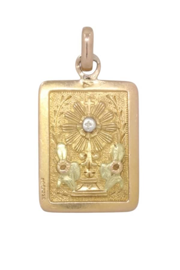 MEDAILLE ANCIENNE SAINT ESPRIT 3 ORS, photo 2 sur 3