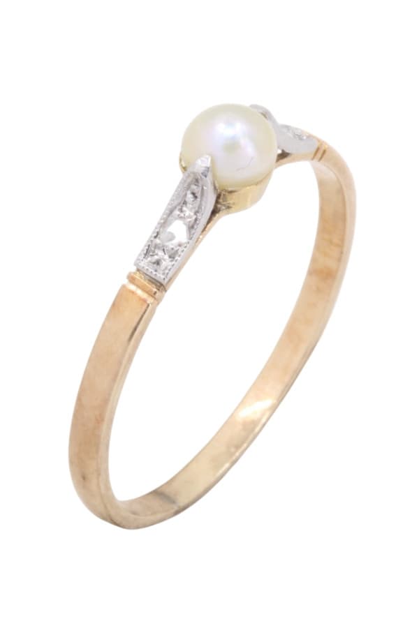 Bague Art-Nouveau Perle et Diamants - photo 3