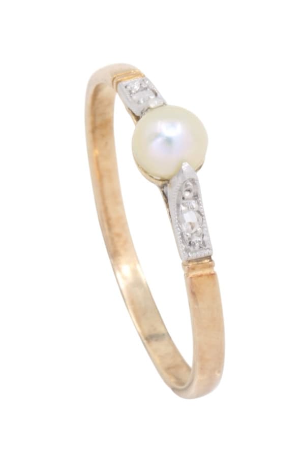 Bague Art-Nouveau Perle et Diamants - photo 4