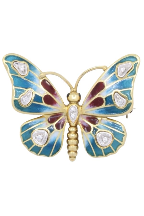 Broche Papillon Plique A Jour