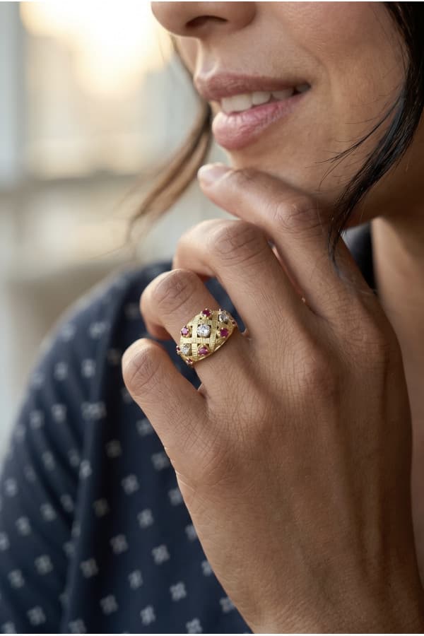 Bague Boule Rubis et Diamants - photo 2