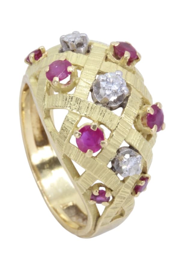 Bague Boule Rubis et Diamants - photo 4