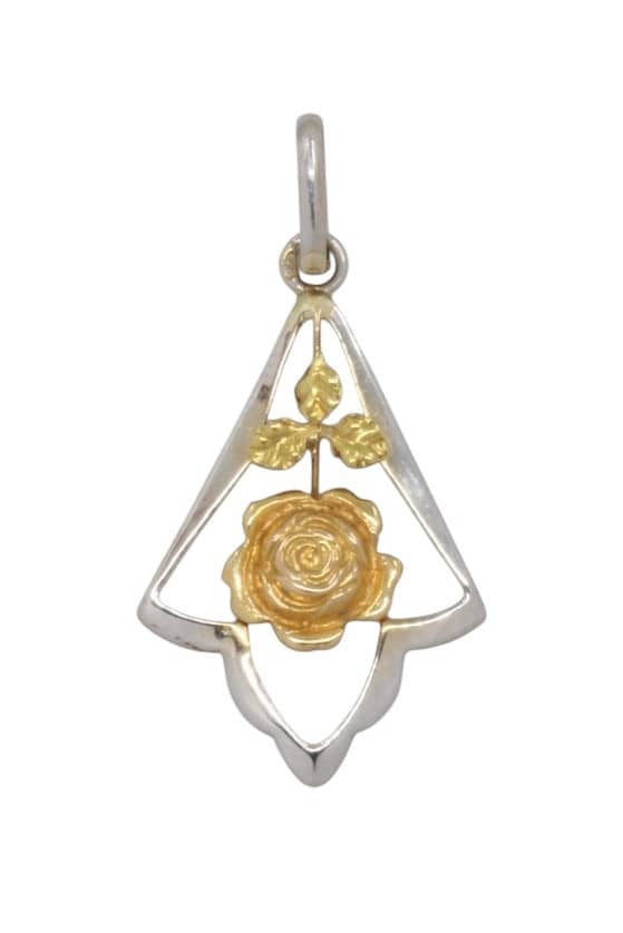 PENDENTIF FLEUR ANCIEN 2 ORS, photo 2 sur 3