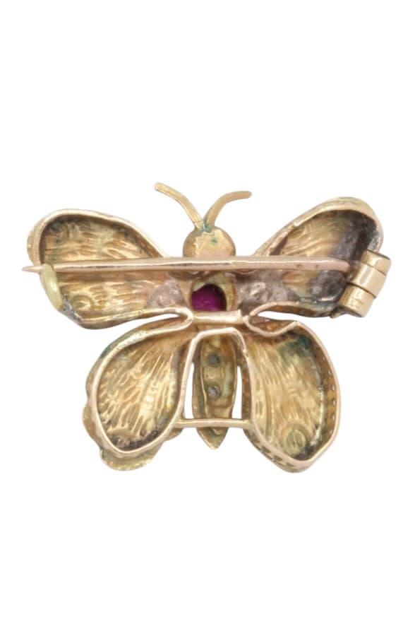 Broche Papillon Rubis - photo 3