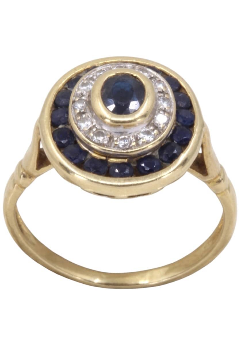 BAGUE MODERNE SAPHIRS ET DIAMANTS, photo 2 sur 3