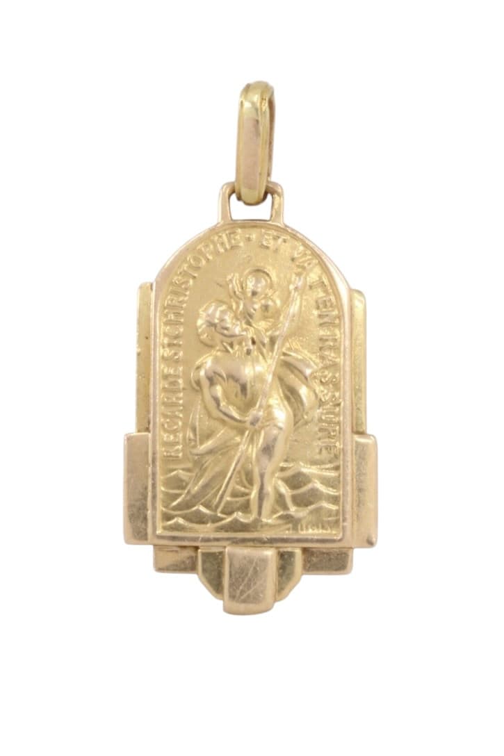 Médaille Saint Christophe Art Déco