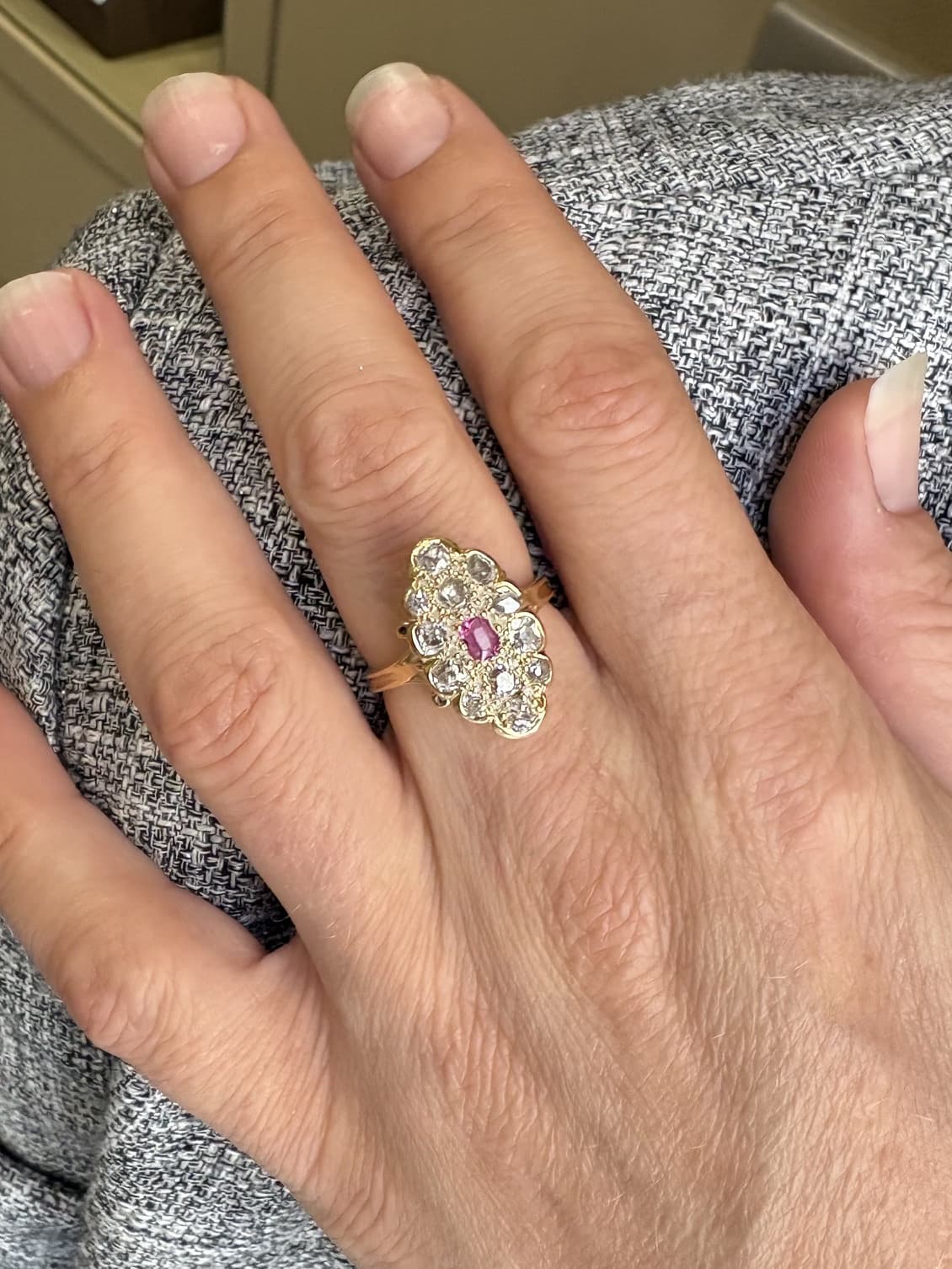 Bague Marquise Rubis et Diamants - photo 2