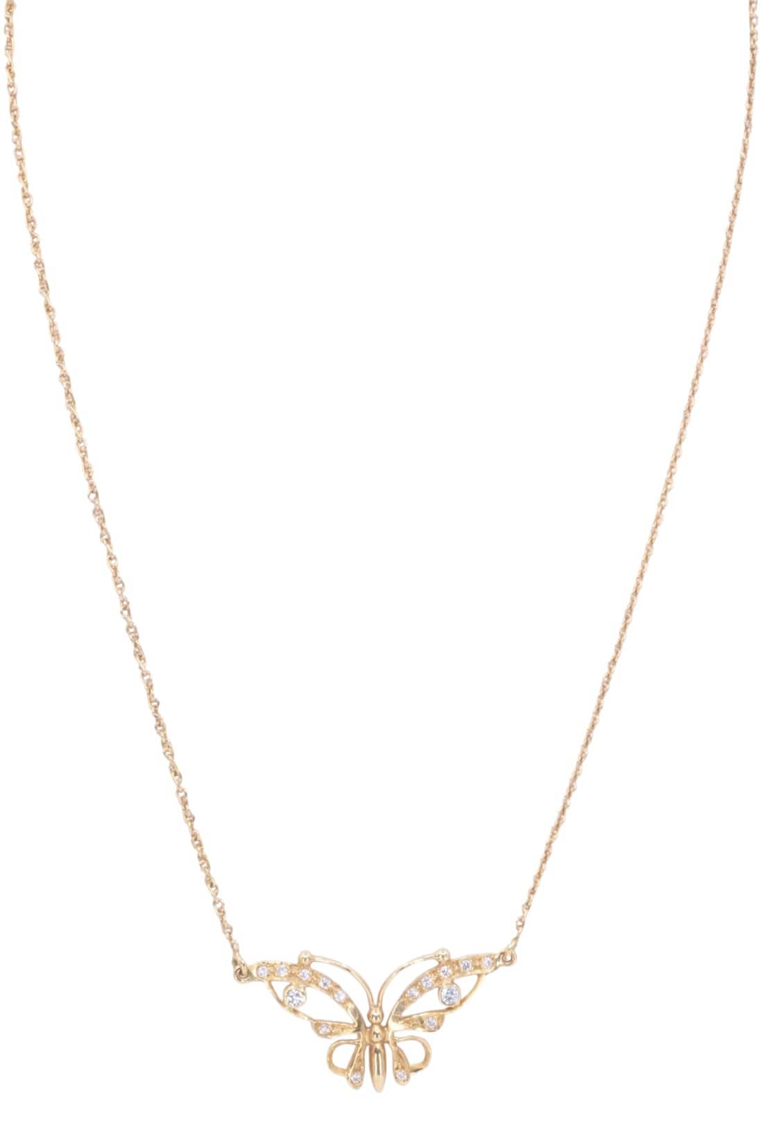 COLLIER CENTRE PAPILLON DIAMANTS, photo 2 sur 3